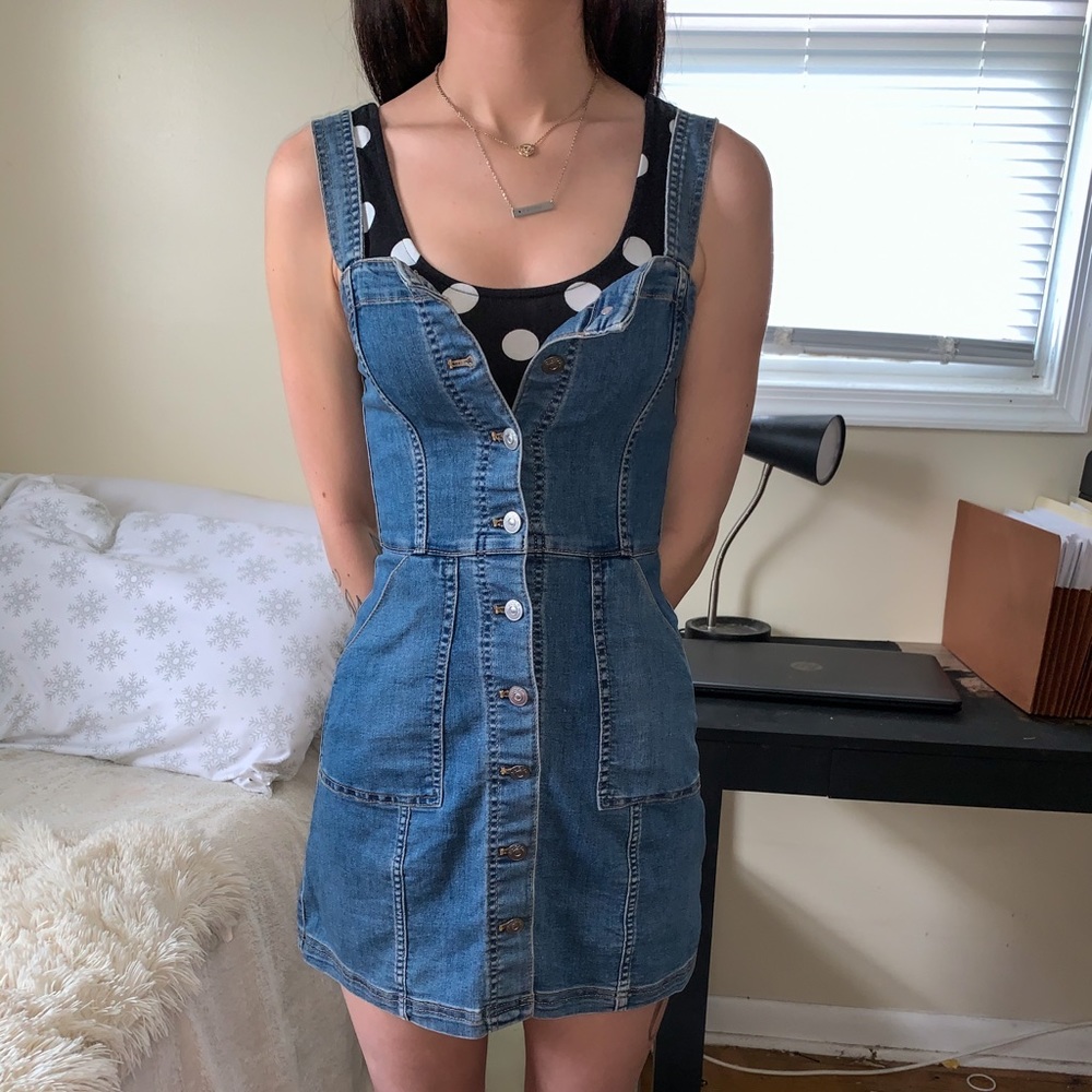 H&M Denim Semi Fitted Button Up Dress